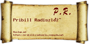 Pribill Radiszló névjegykártya